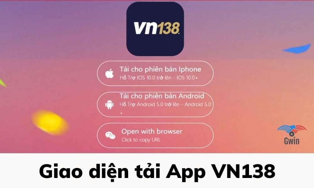 Giao diện tải App VN138
