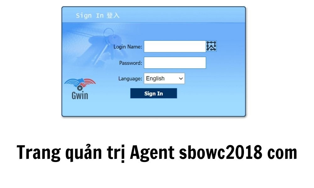 Giao diện đăng nhập Agent sbowc2018 com